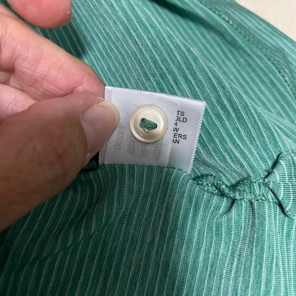 Peter Millar Summer Comfort Men’s XL Green & White Striped Short Sleeve Shirt. - Picture 7 of 10